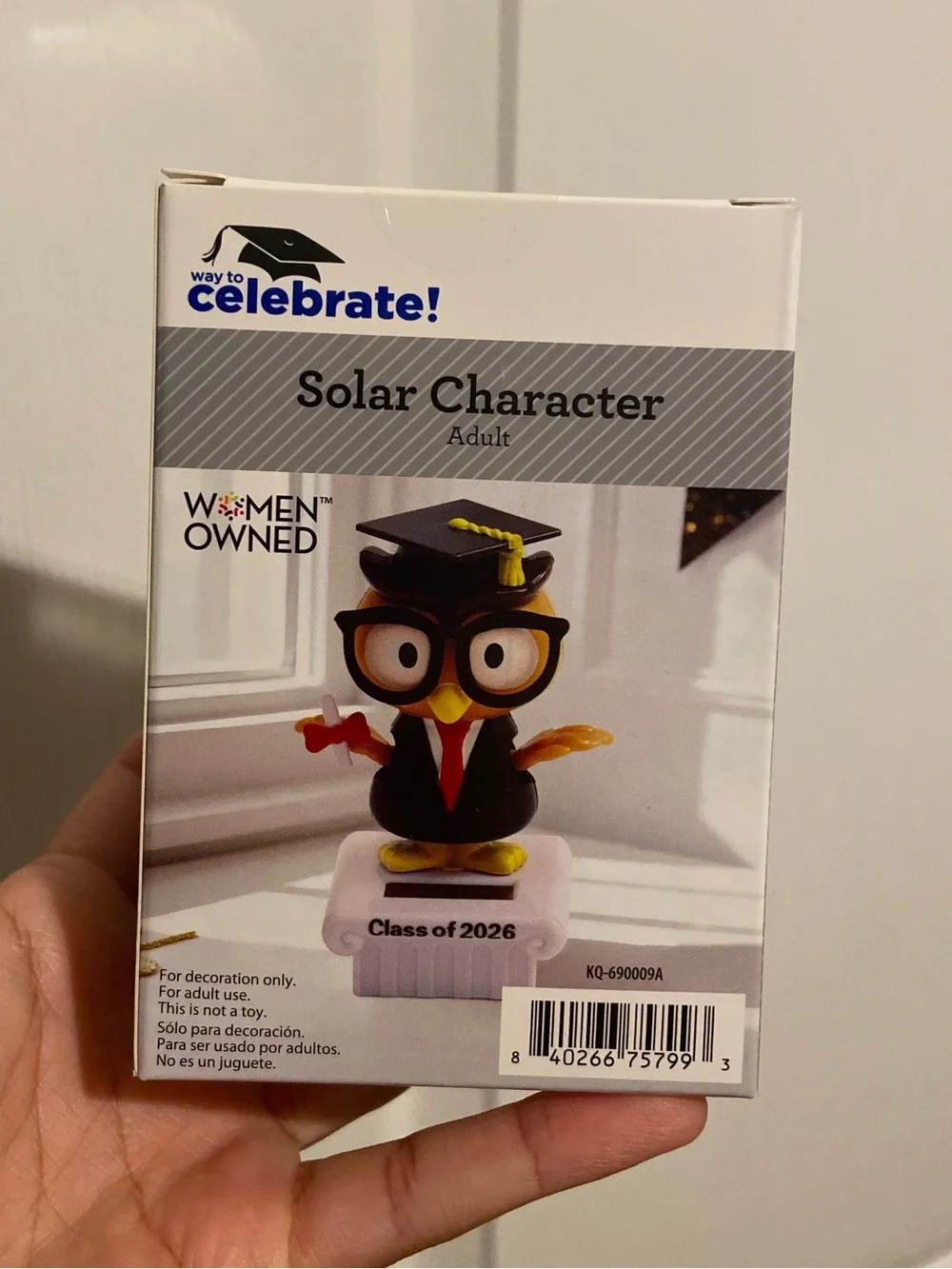 Solar Character 'Class of 2026' Yellow Owl Toy - Graduation Figure